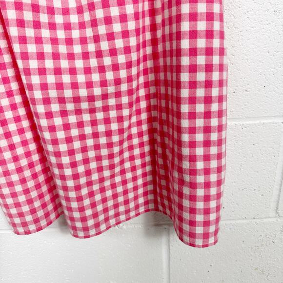 Vineyard Vines Pink Gingham Dress Cotton Linen‎ Sundress - Picture 5 of 6